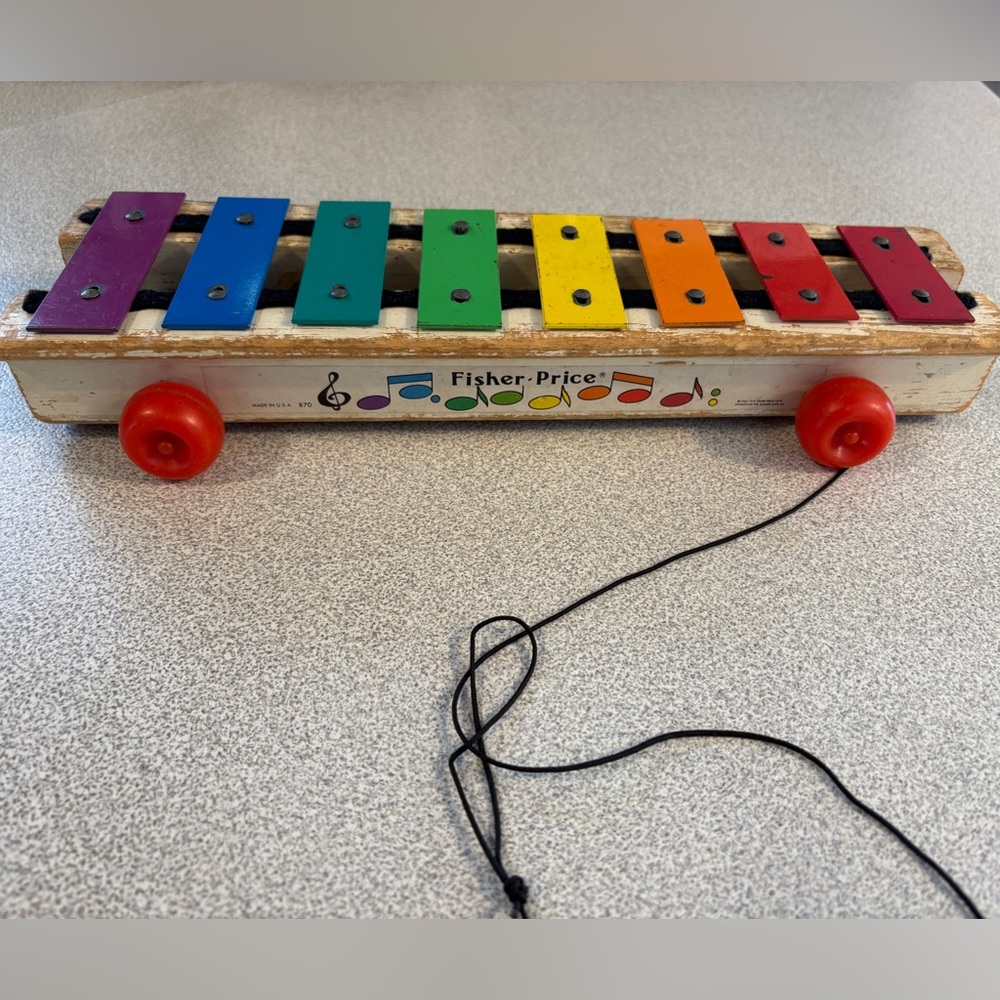 Rare Vintage Fisher-Price Pull a Tune Xylophone Pull Toy